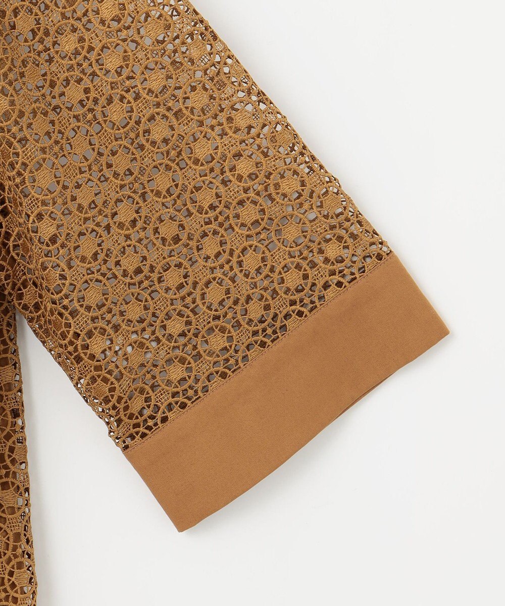 自由区 S 【洗える】ジオメトリックフラワーレースプルオーバー ブラウス 