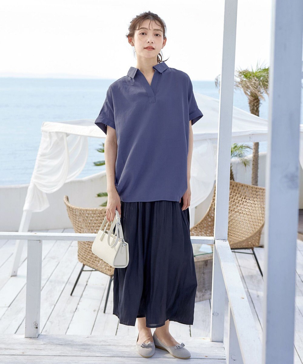 Tiaclasse 【洗える】ヴィンテージサテン消しプリーツパンツ 