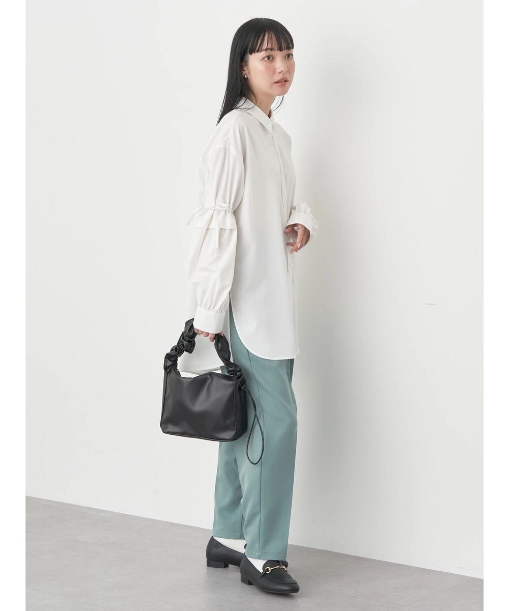 earth music&ecology ギャザースリーブシャツ 