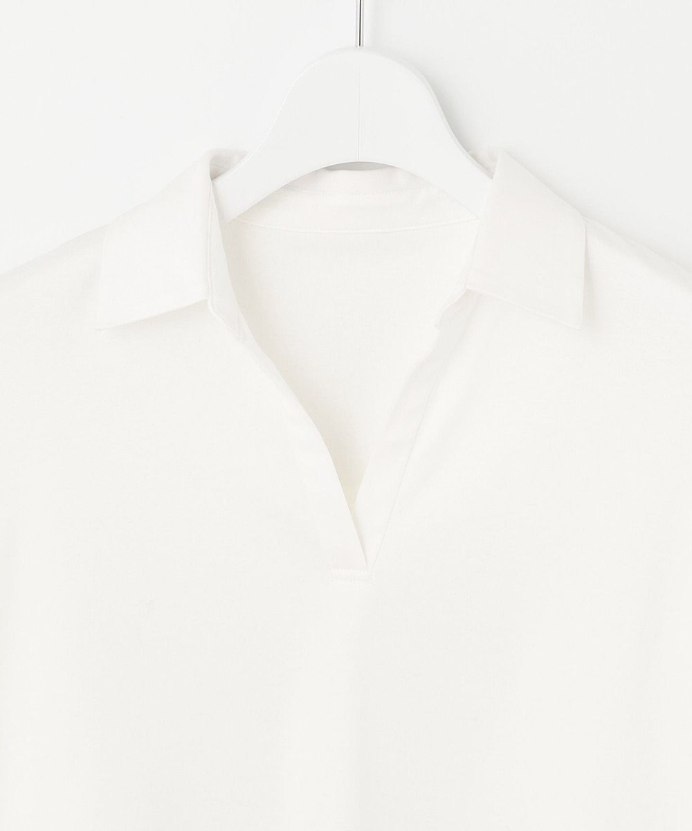 自由区 【洗える】エンブロイダリー スキッパーチュニック 