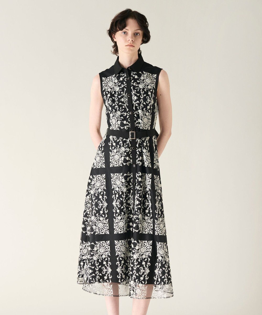 GRACE CONTINENTAL 刺繍フレアドレス 