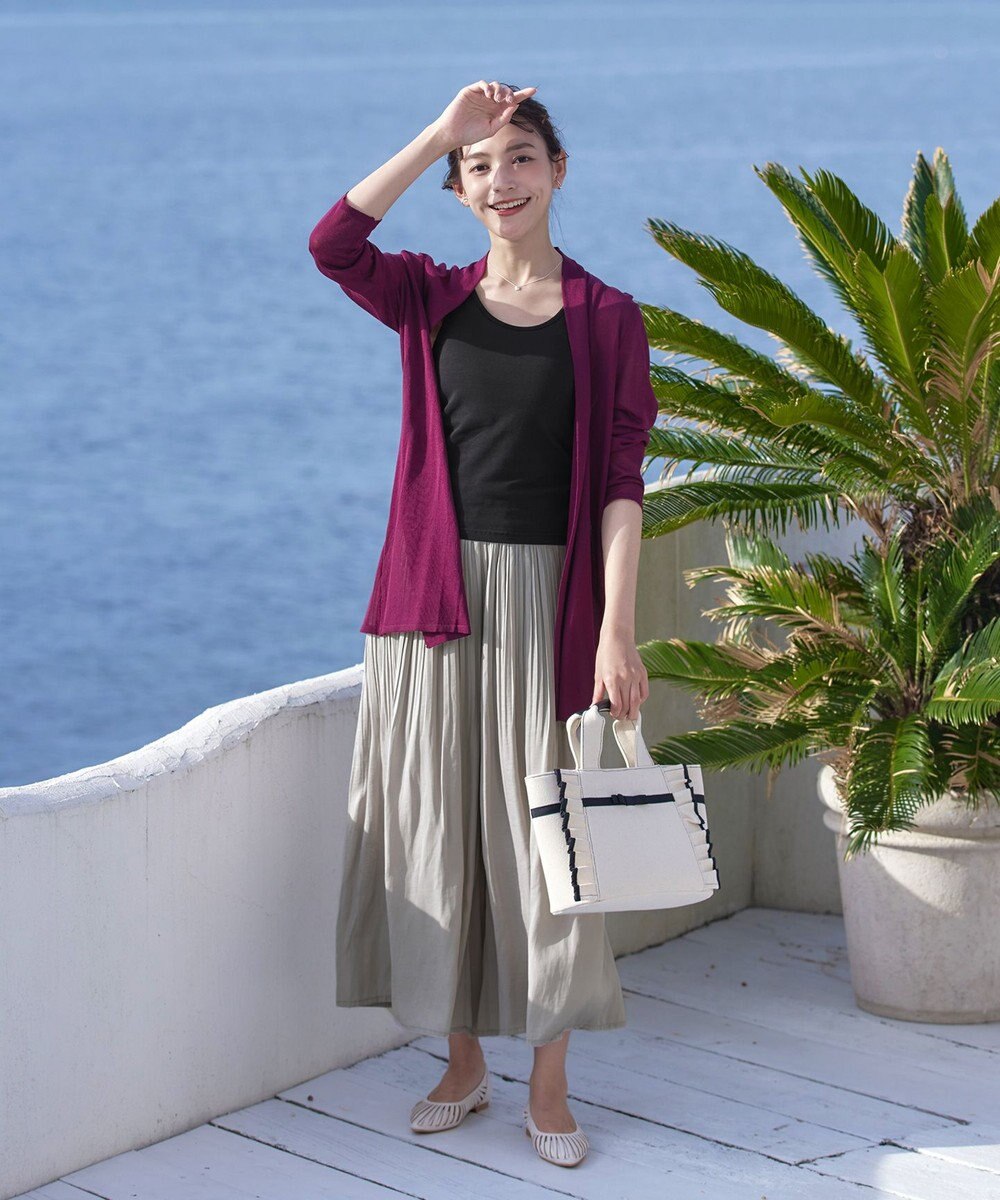 Tiaclasse 【洗える】ヴィンテージサテン消しプリーツパンツ 