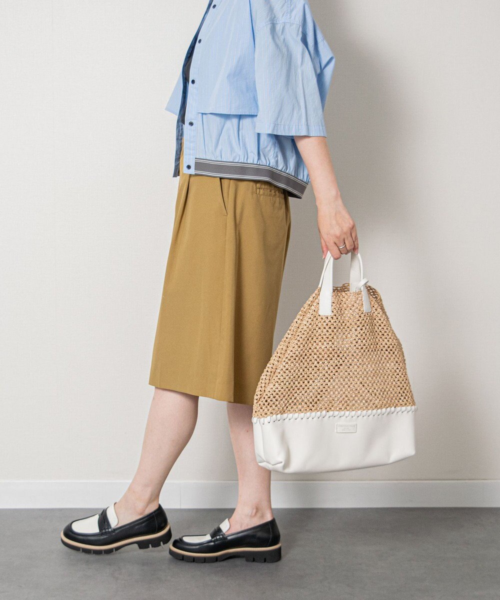 INTER-CHAUSSURES 【CHRISTIAN VILLA】メッシュコンビレザーワイドバッグ 