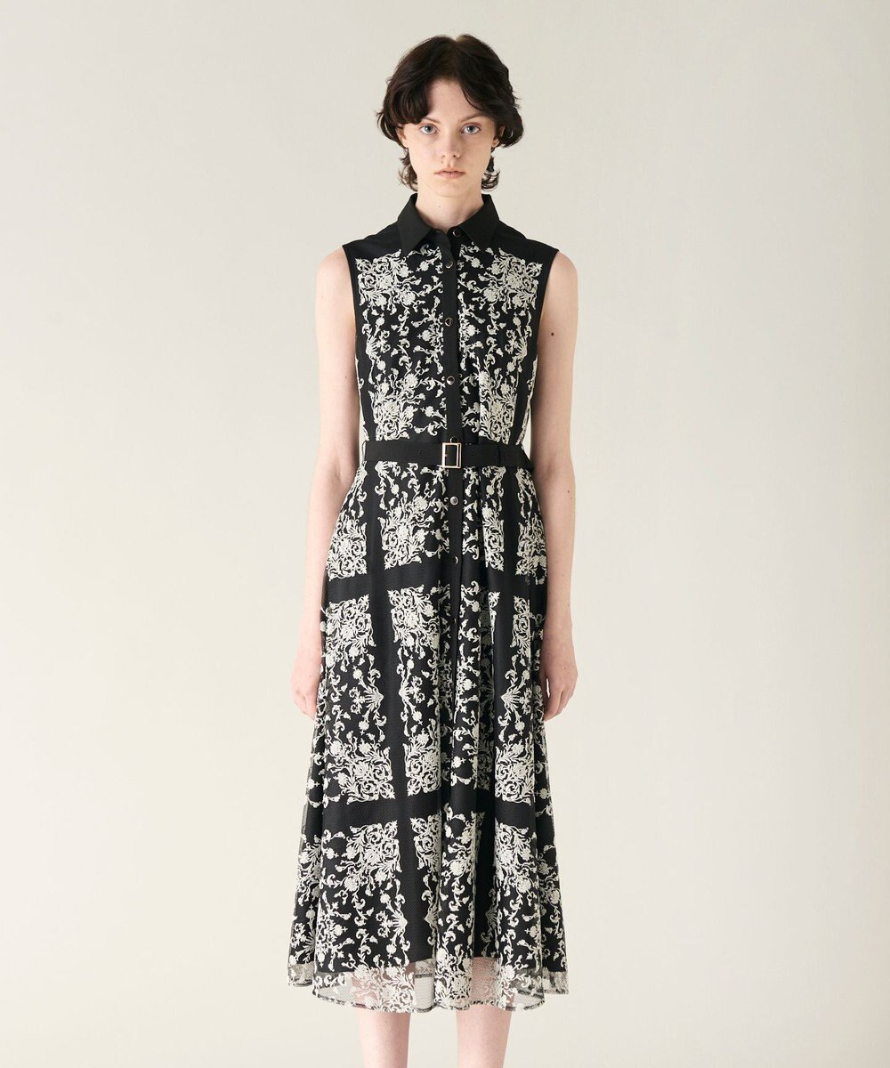 GRACE CONTINENTAL 刺繍フレアドレス 