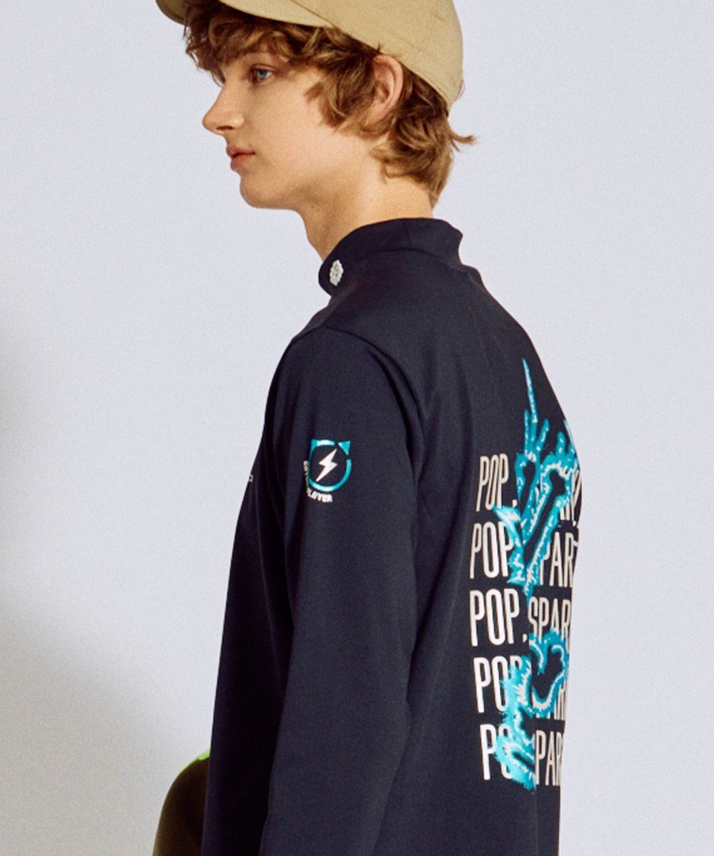 PW CIRCULUS 【吸水速乾 /  UV遮蔽率99.9% UVカット / ストレッチ】【MEN】アニマルグラフィックロングスリーブモックT  ゴルフ 