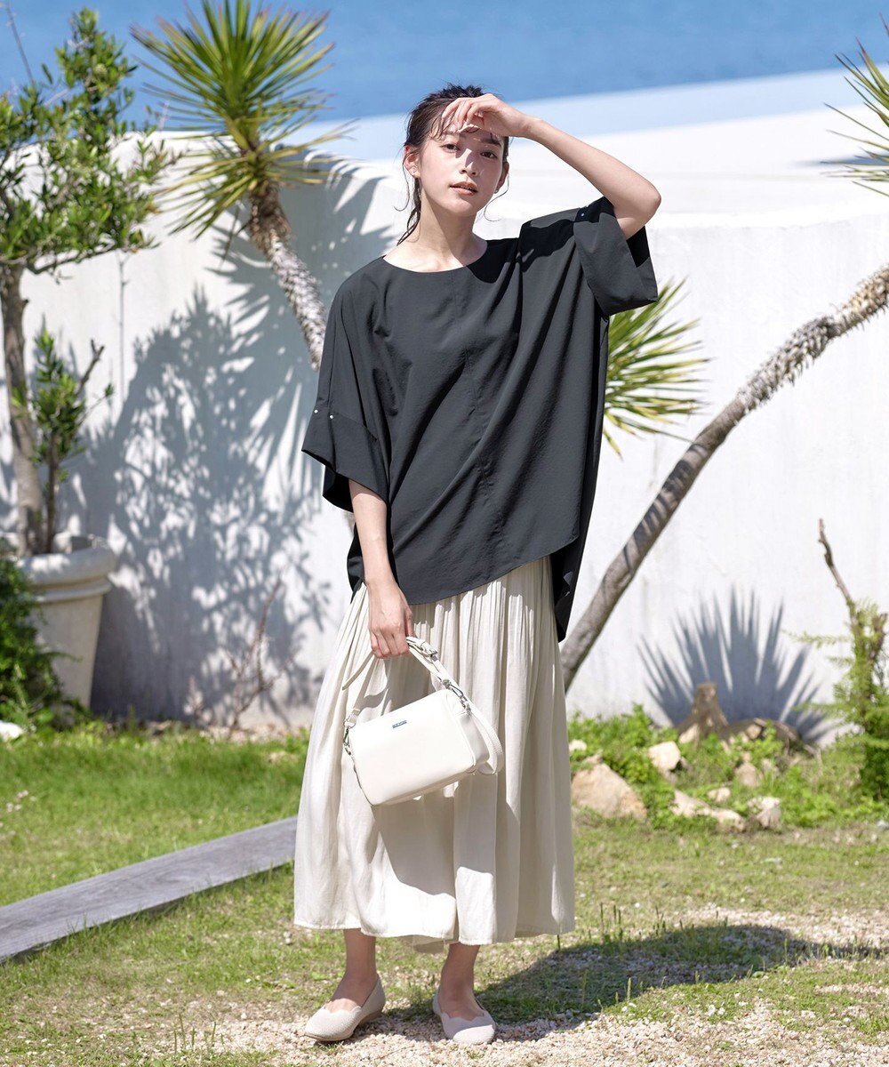 Tiaclasse 【洗える】ヴィンテージサテン消しプリーツパンツ 