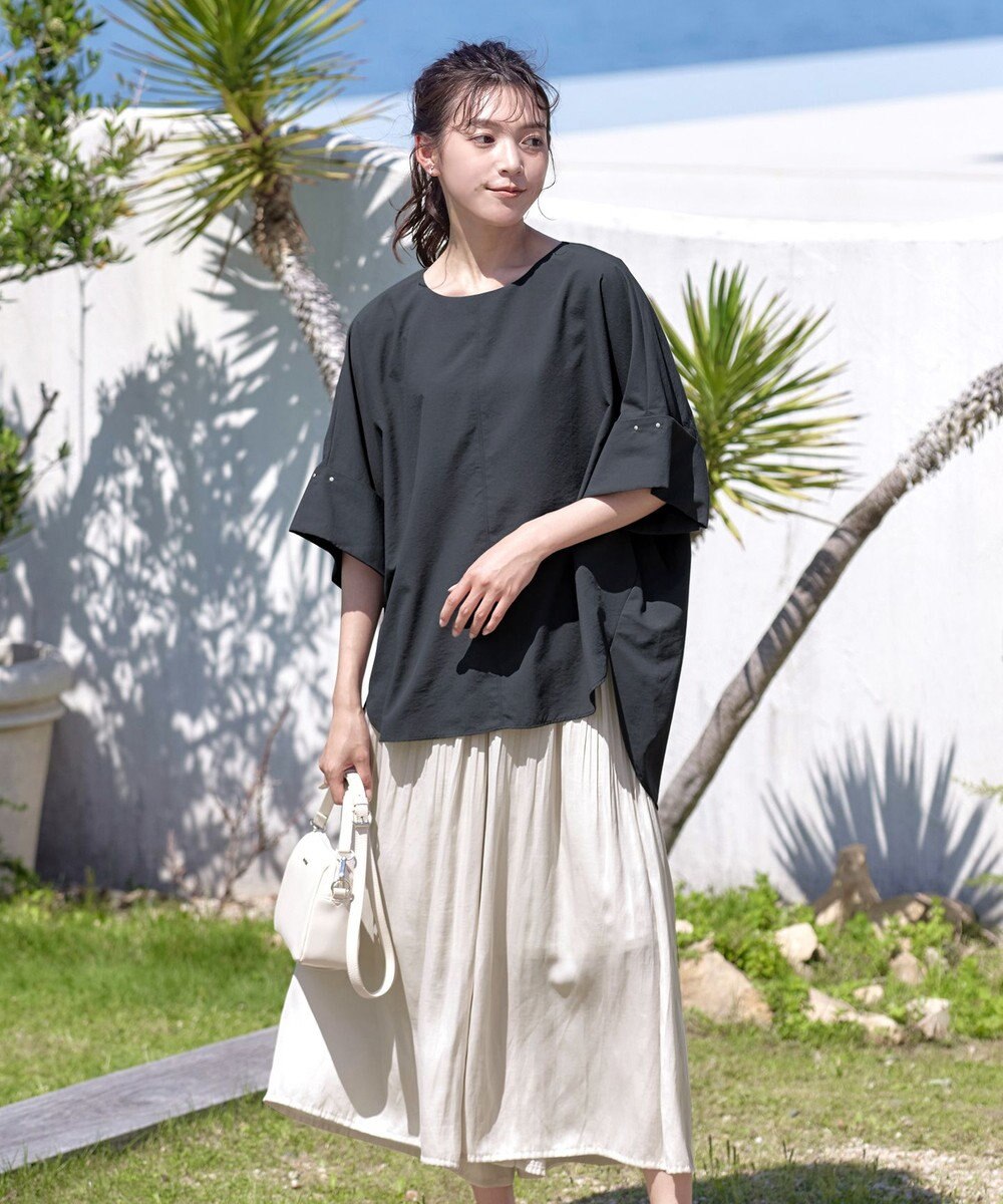 Tiaclasse 【洗える】ヴィンテージサテン消しプリーツパンツ 