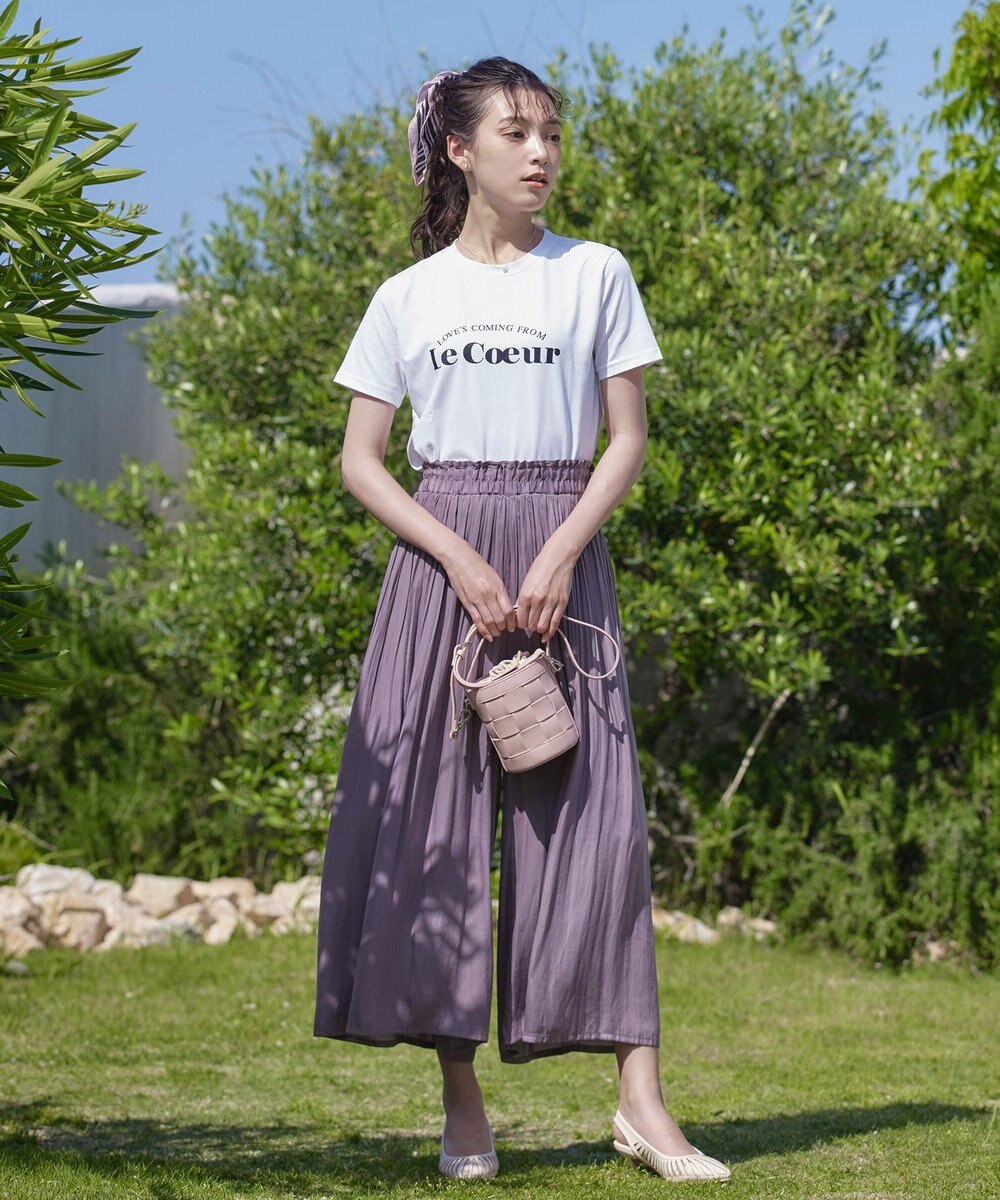 Tiaclasse 【洗える】ヴィンテージサテン消しプリーツパンツ 