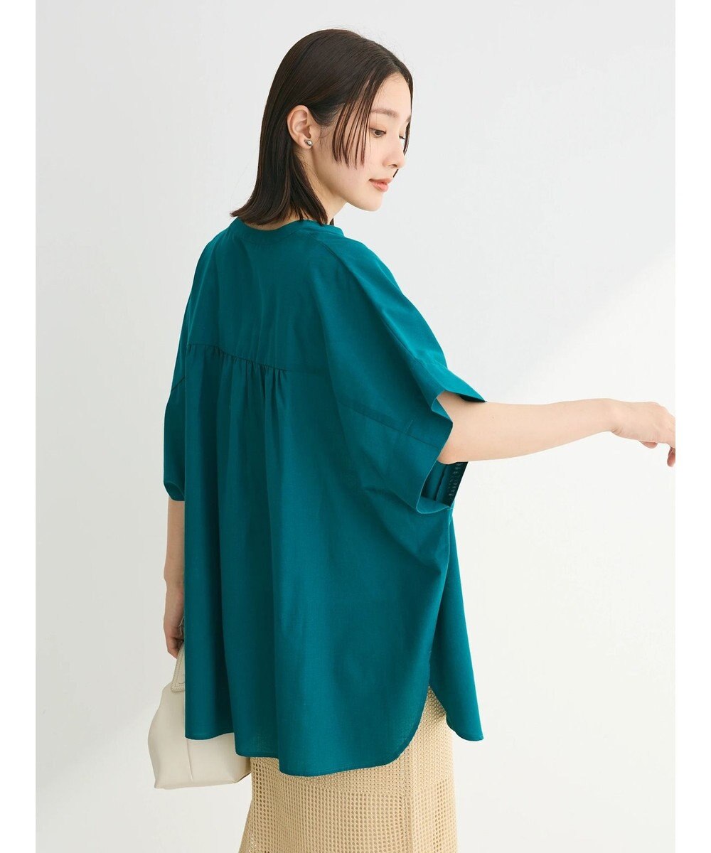 Green Parks 綿麻混ポンチョ風シャツ 