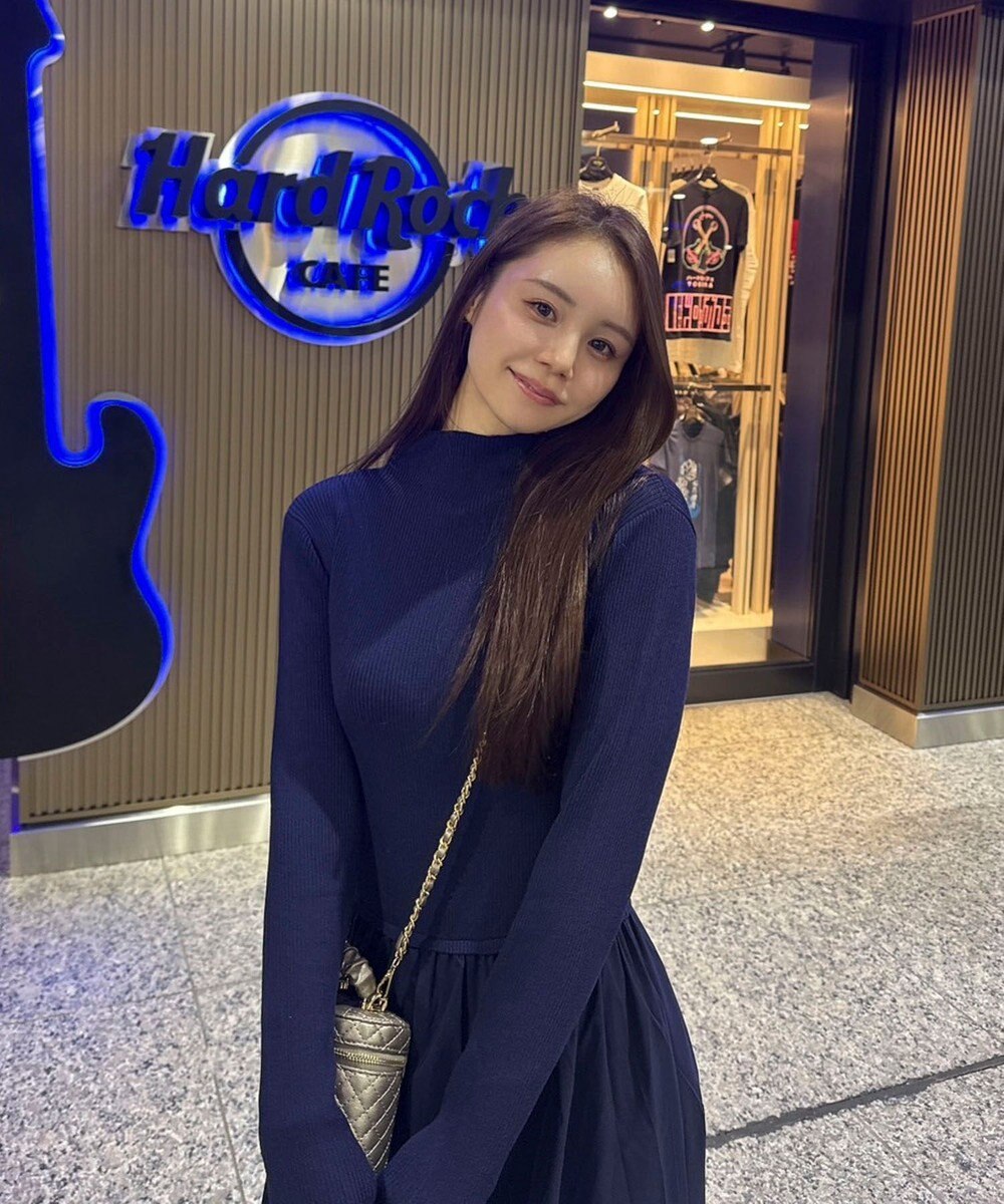 Green Parks AnriettMusee  リブニットドッキングワンピース 