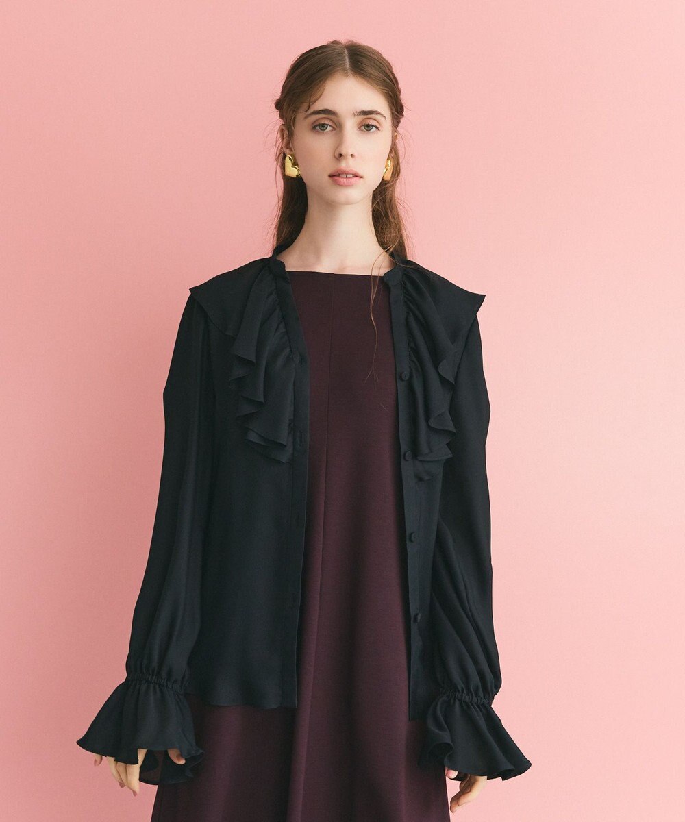 GRACE CONTINENTAL スキッパーラッフルブラウス 