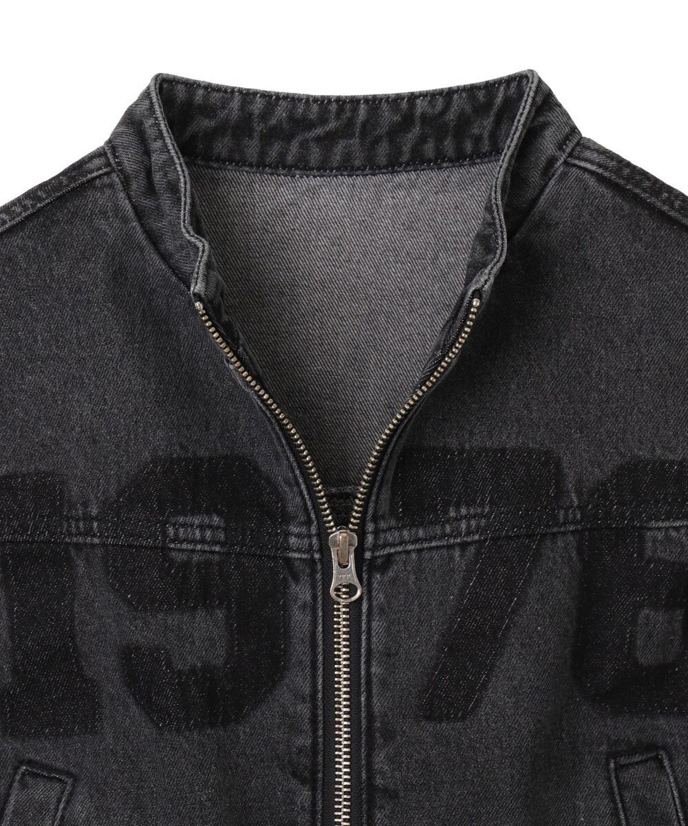 WEGO デニムショートバイカーブルゾン 