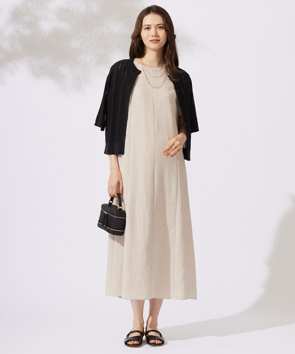 自由区 【カタログ掲載・接触冷感・UVカット・洗える】リネンミックスツィル ワンピース 