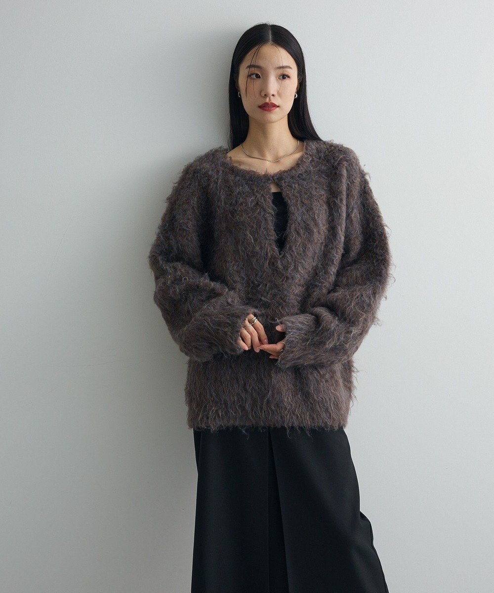 Green Parks 前後２ｗａｙキーネックシャギーニット 