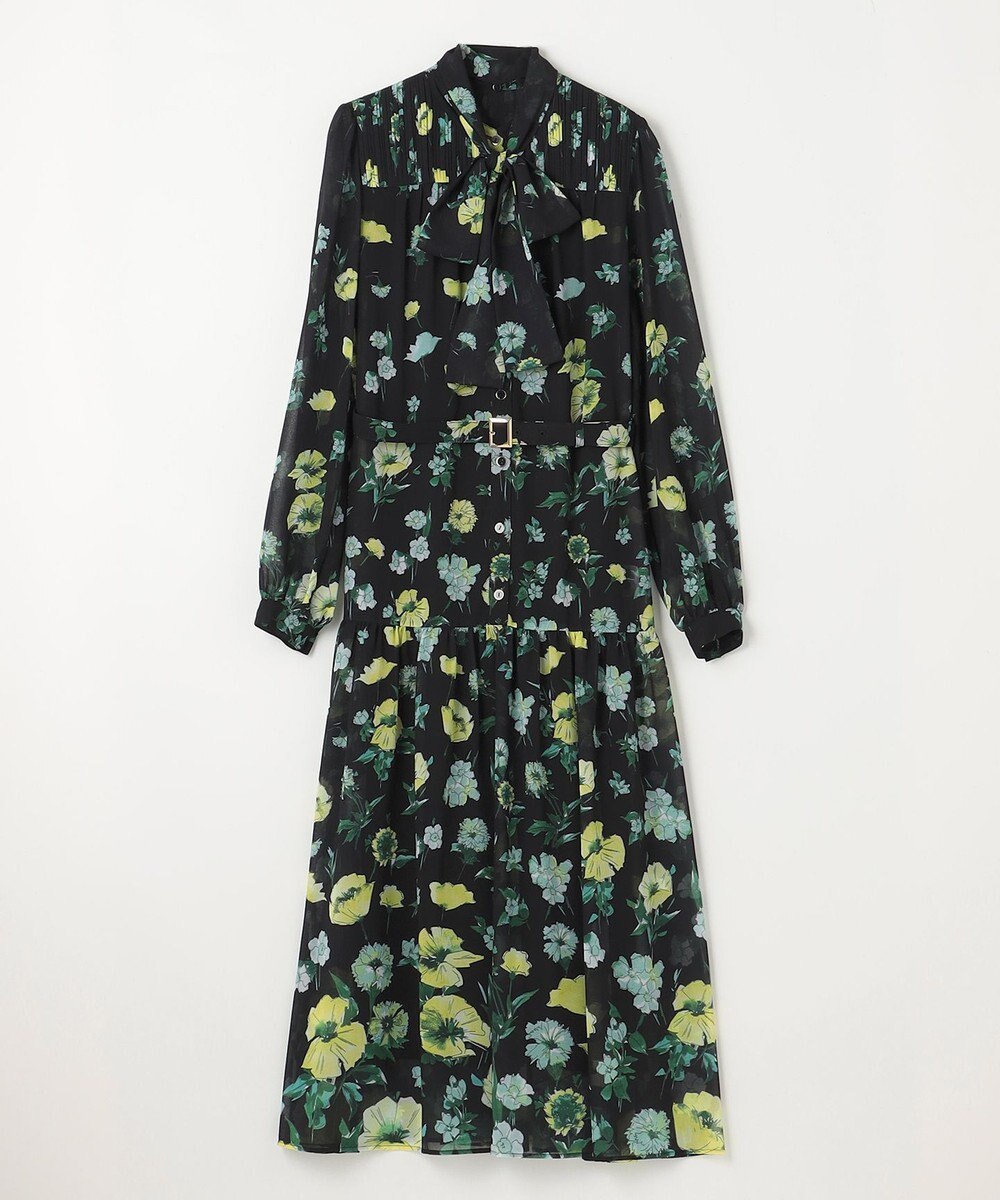 GRACE CONTINENTAL グラデフラワープリントワンピース 