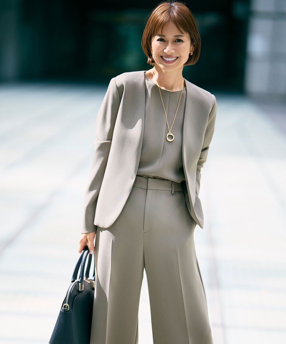 自由区 L 【17号サイズまで展開・カタログ掲載・セットアップ対応】トリアセダブルクロス ブラウス 