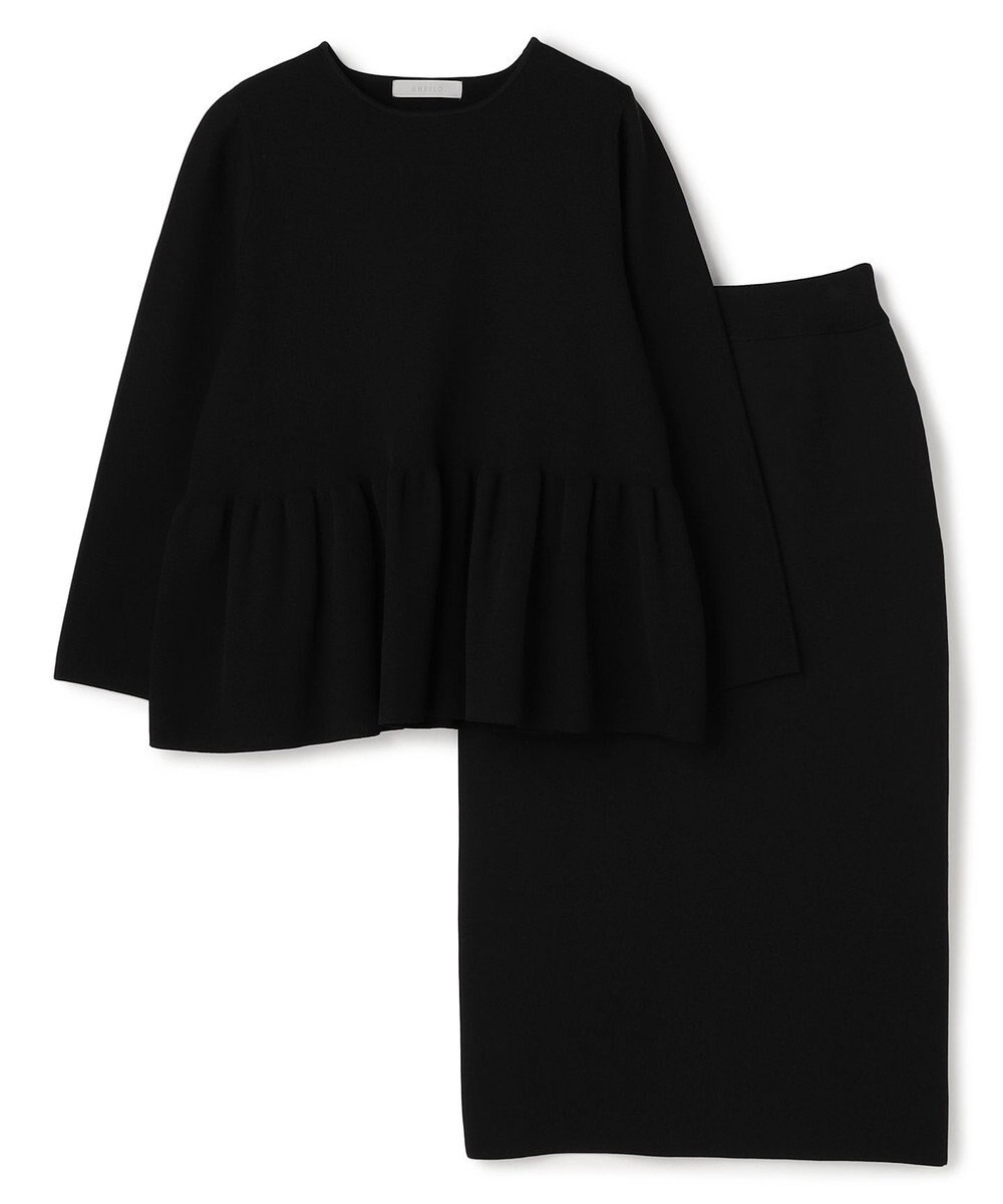 UNFILO BEAUTY FORM KNIT ペプラムセットアップ 