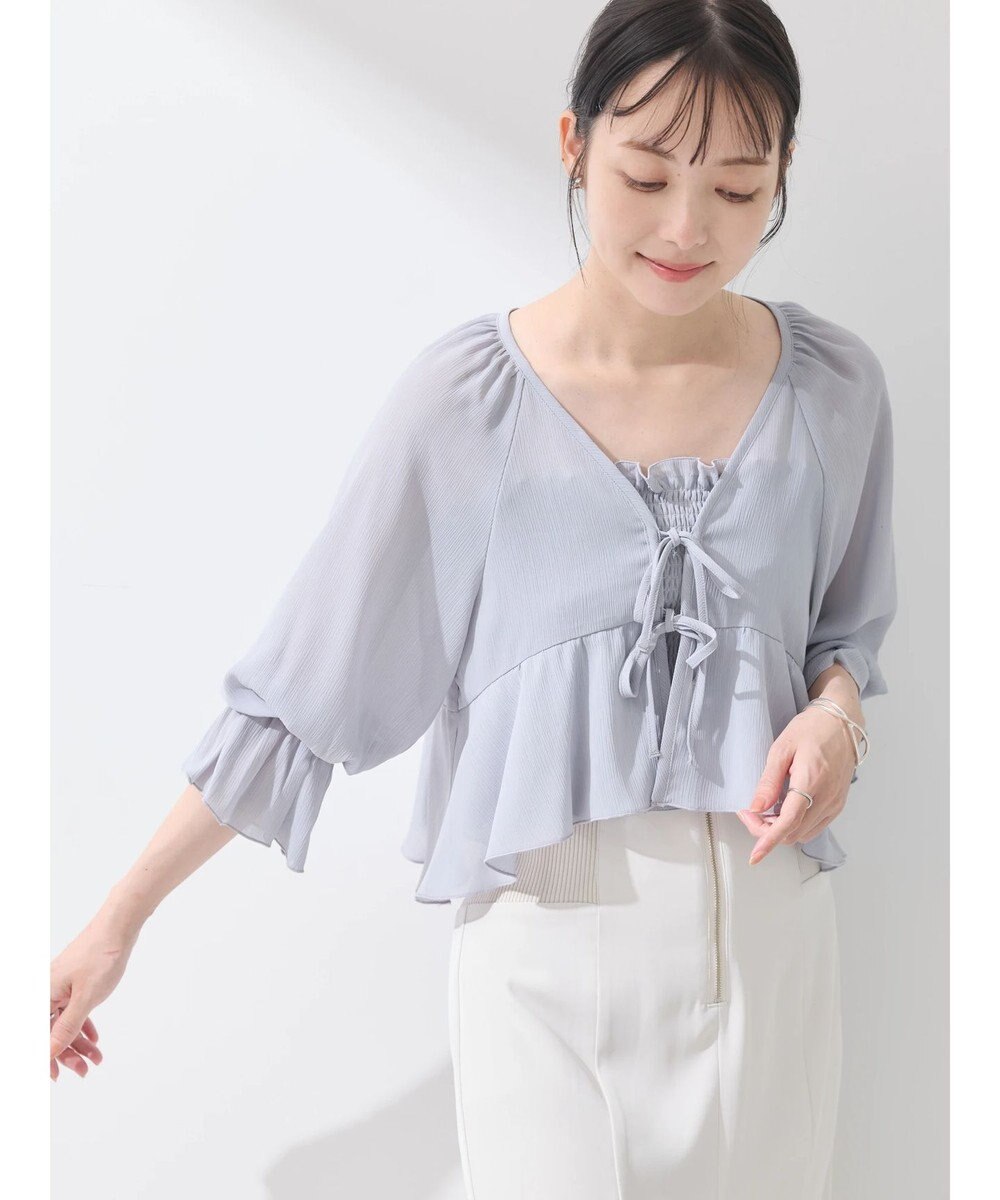 earth music&ecology ＳＥＴ２点キャンディースリーブブラウス＋インナー 