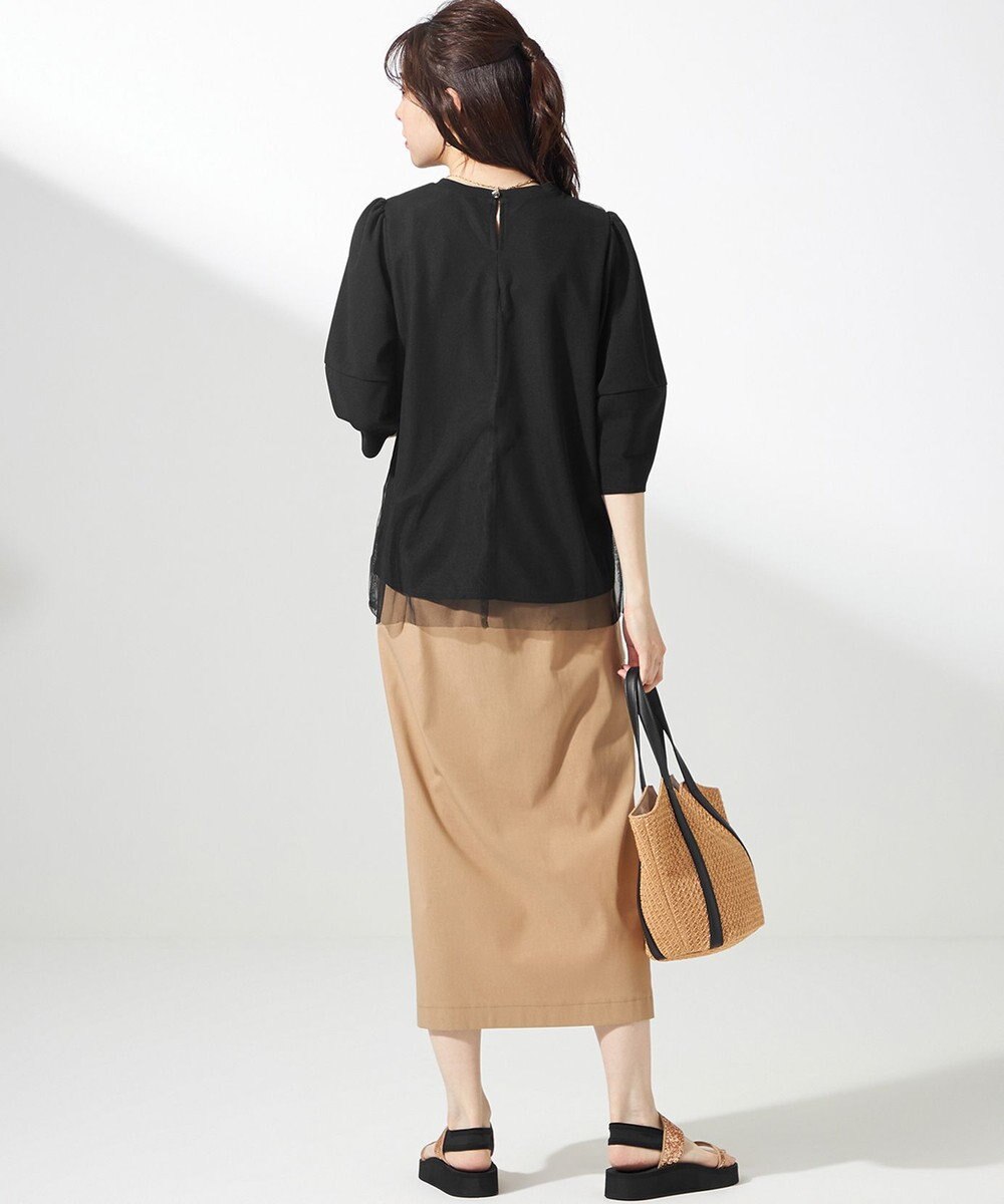 ANY SIS L 【洗える】カットジョーゼットチュール トップス 