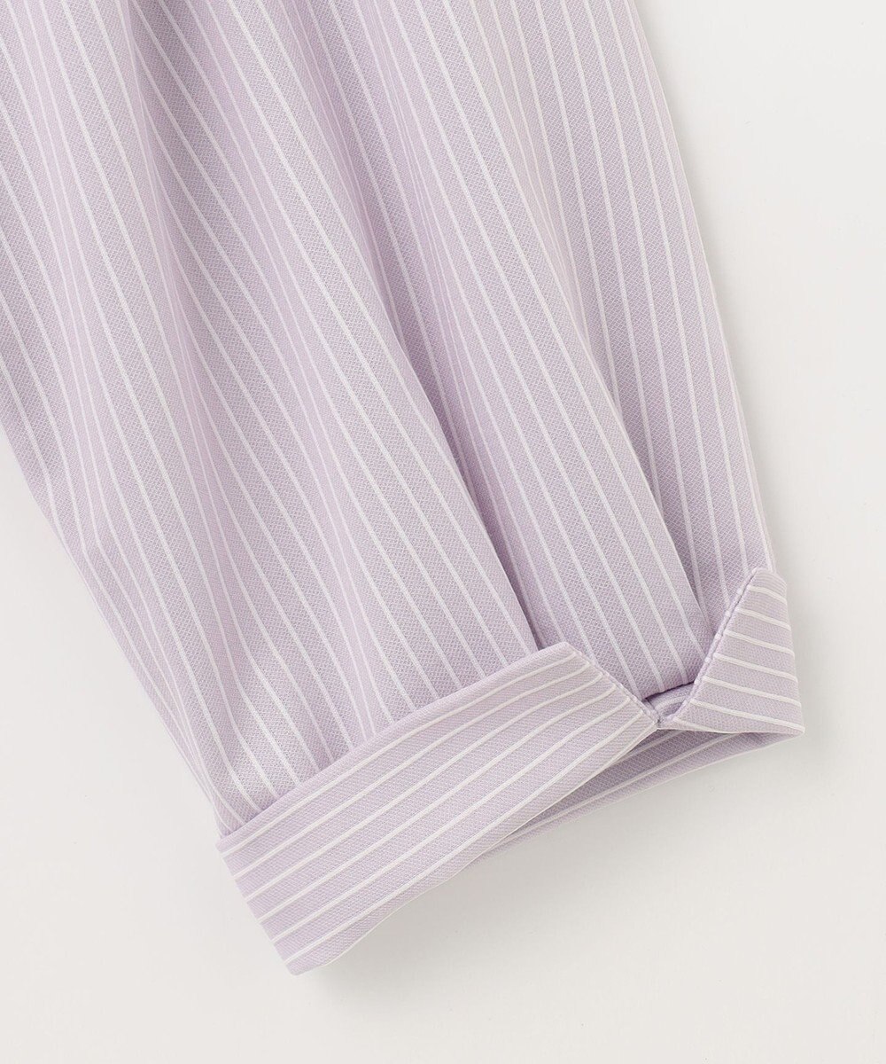 J.PRESS LADIES L ピンストライプジャージー バンドカラー スキッパー カットソー 