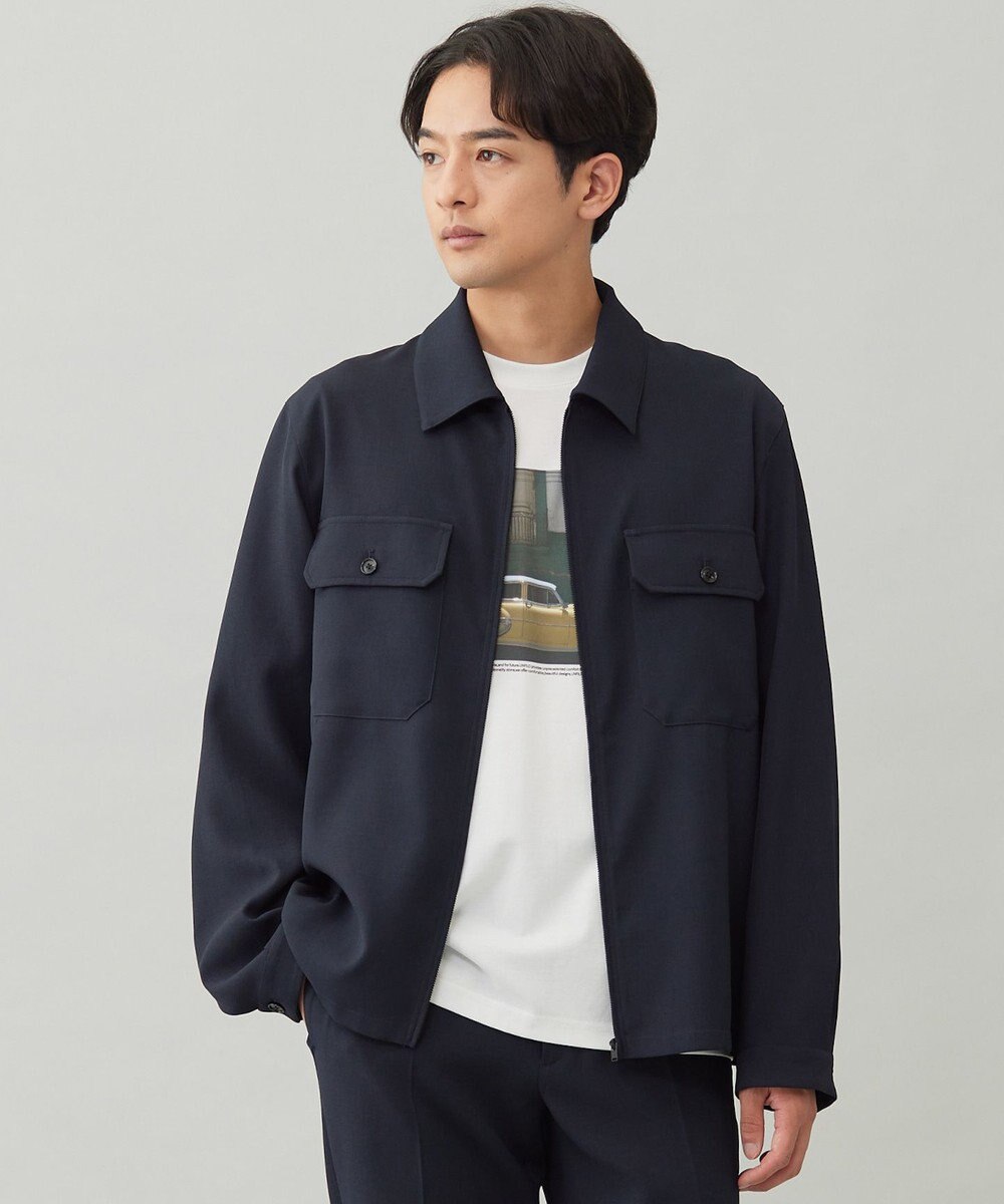 UNFILO MENS 【OCEANS YouTube 掲載/男女兼用】WOOL TOUCH 機能美シャツブルゾン 