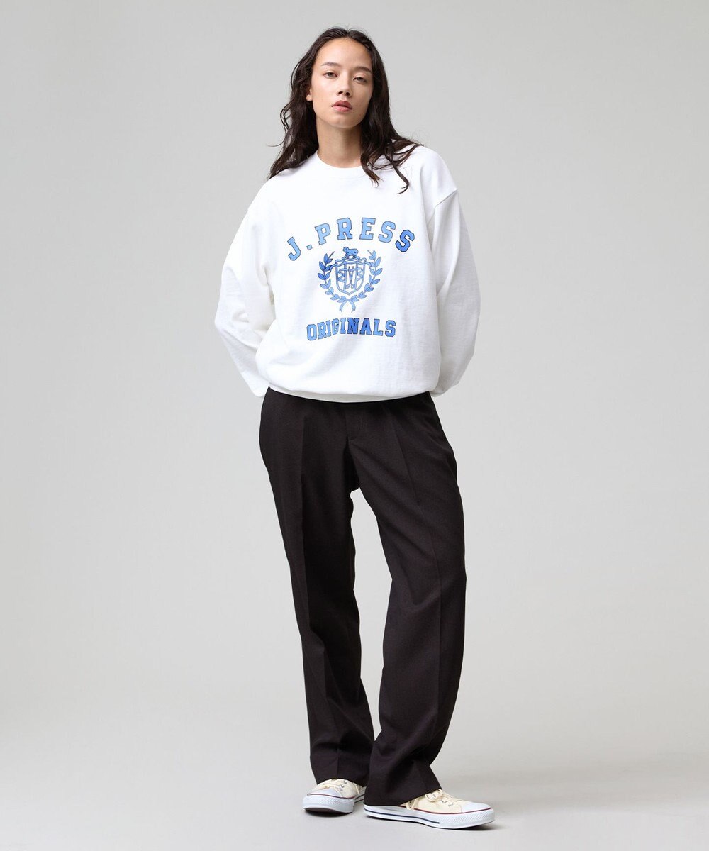 J.PRESS MEN 【J.PRESS ORIGINALS】【UNISEX】Supima Recycle Cotton CREST Logo Sweat 