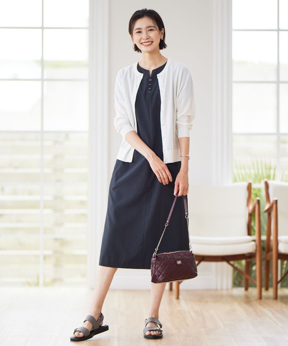 J.PRESS LADIES 【洗える・抗菌防臭】コットンアセテート ドルマン カーディガン 