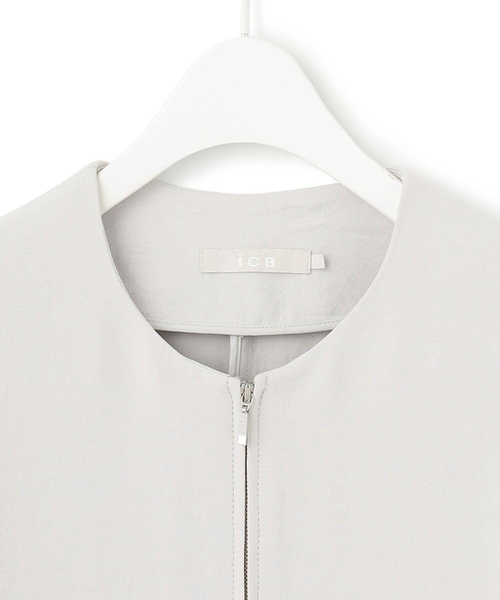 ICB L 【洗える】 ダブルクロスクレープ ブルゾン 