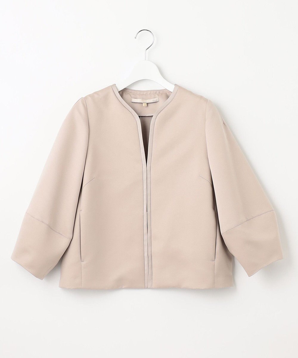 自由区 【ご好評につき追加生産・洗える】グログランノーカラー ジャケット 