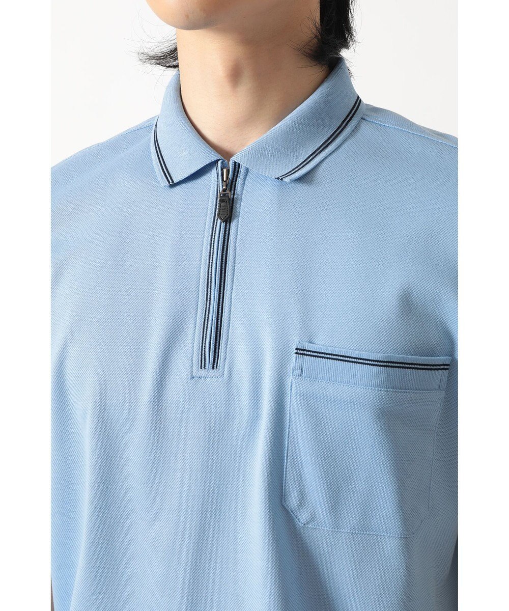 DAKS スーピマカノコ ラインジップアップポロ 