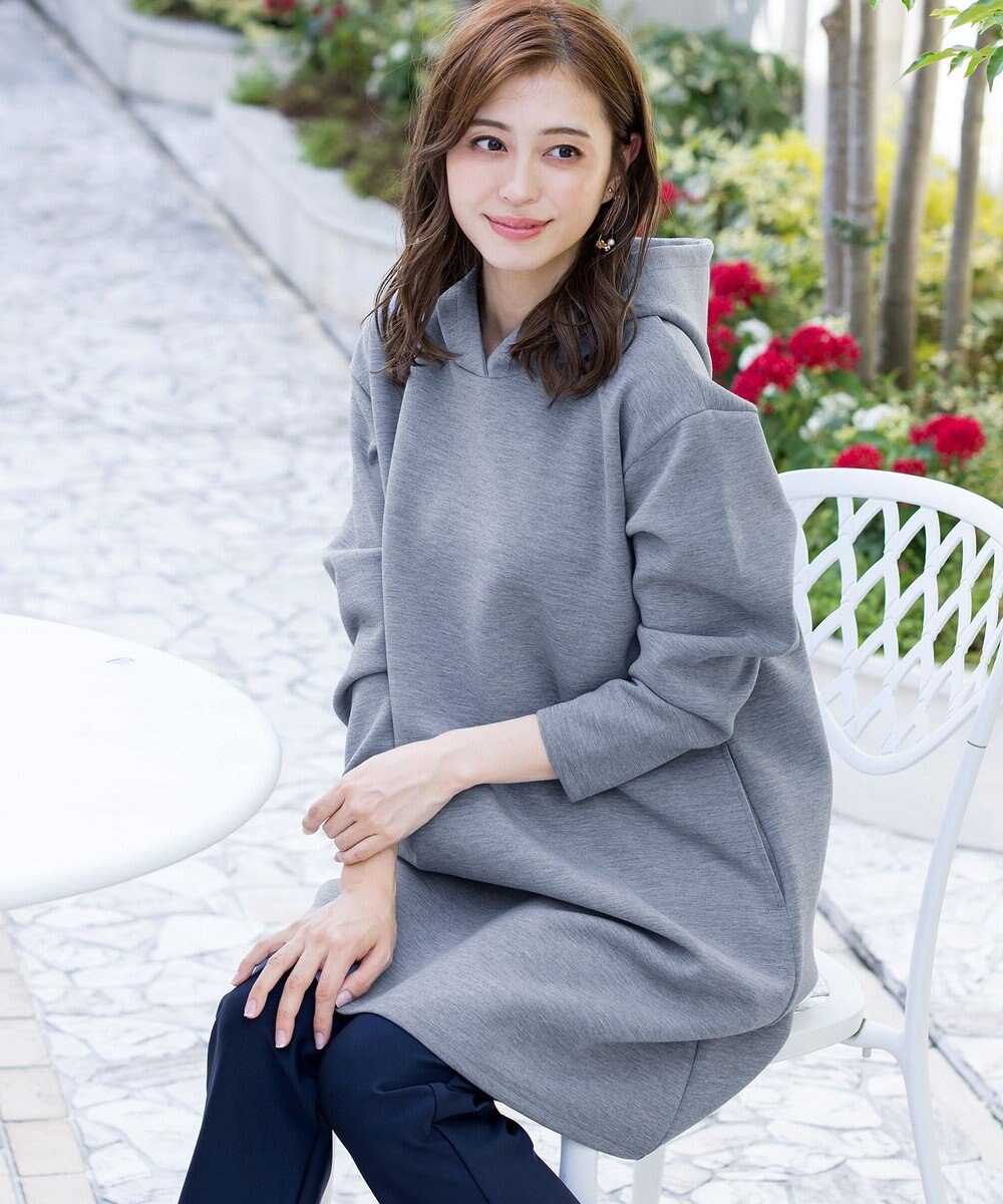 Tiaclasse 【洗える】ソフトボンディングパーカーチュニック 