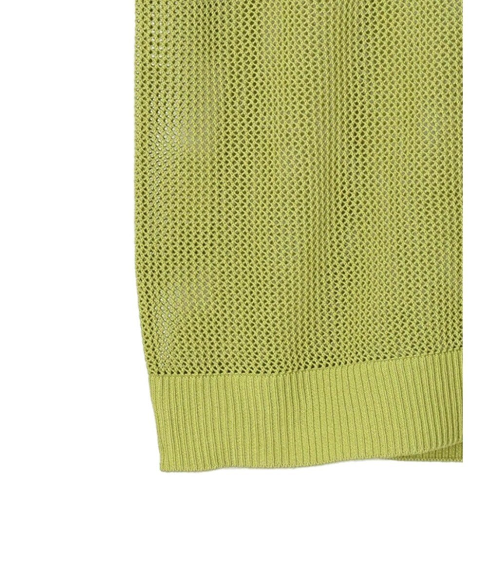 Green Parks メッシュポロ衿ニットプルオーバー 