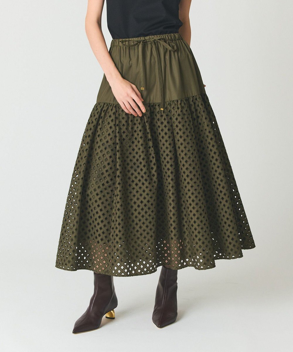 GRACE CONTINENTAL メッシュカットワークスカート 
