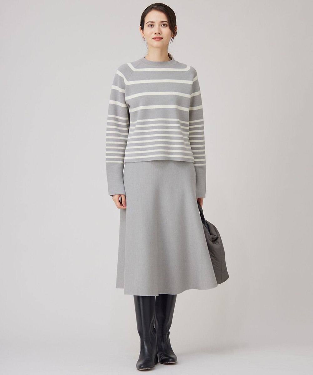 自由区 【スタイリストコラボ・洗える】ウールミラノボーダー ニット 