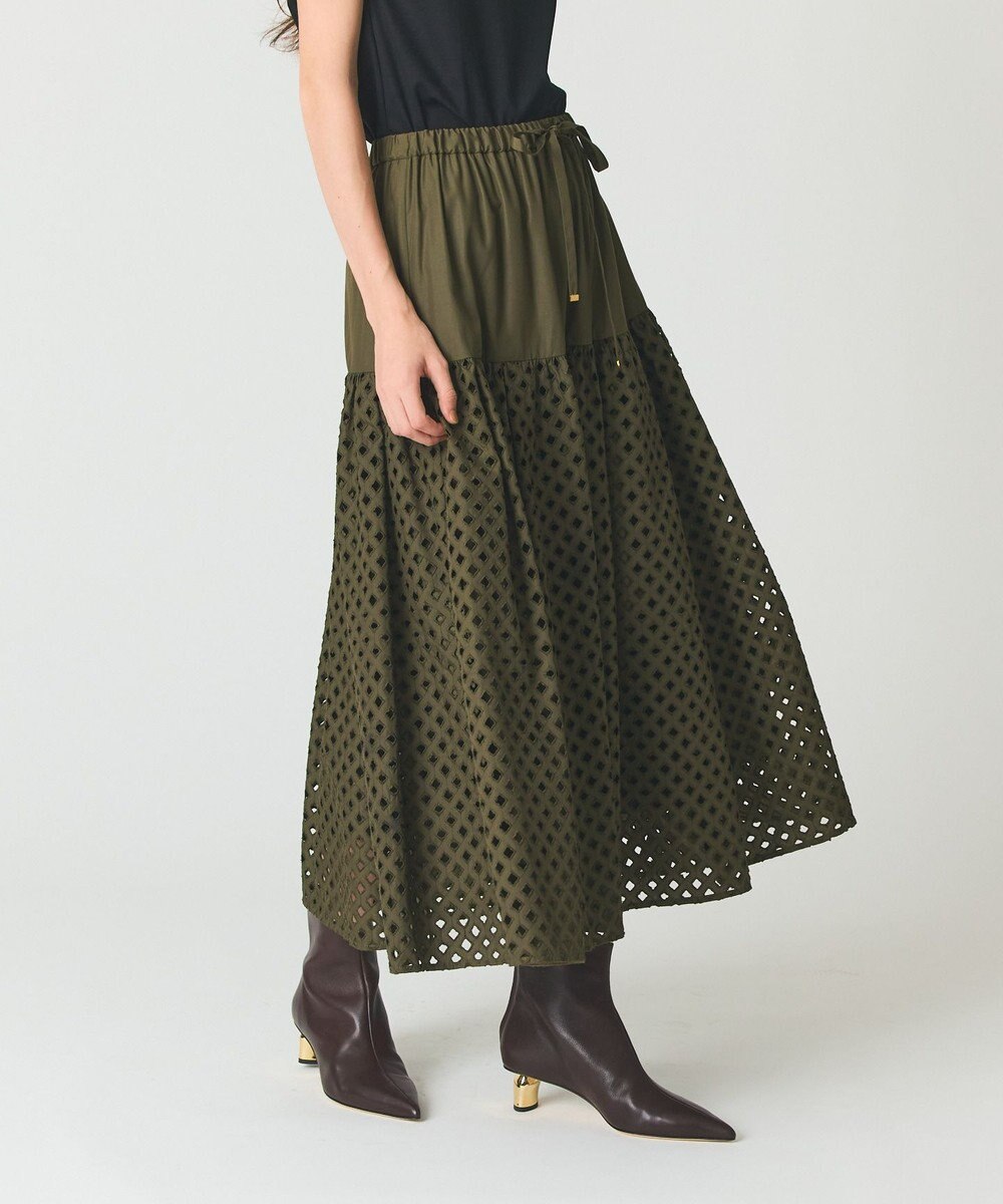 GRACE CONTINENTAL メッシュカットワークスカート 