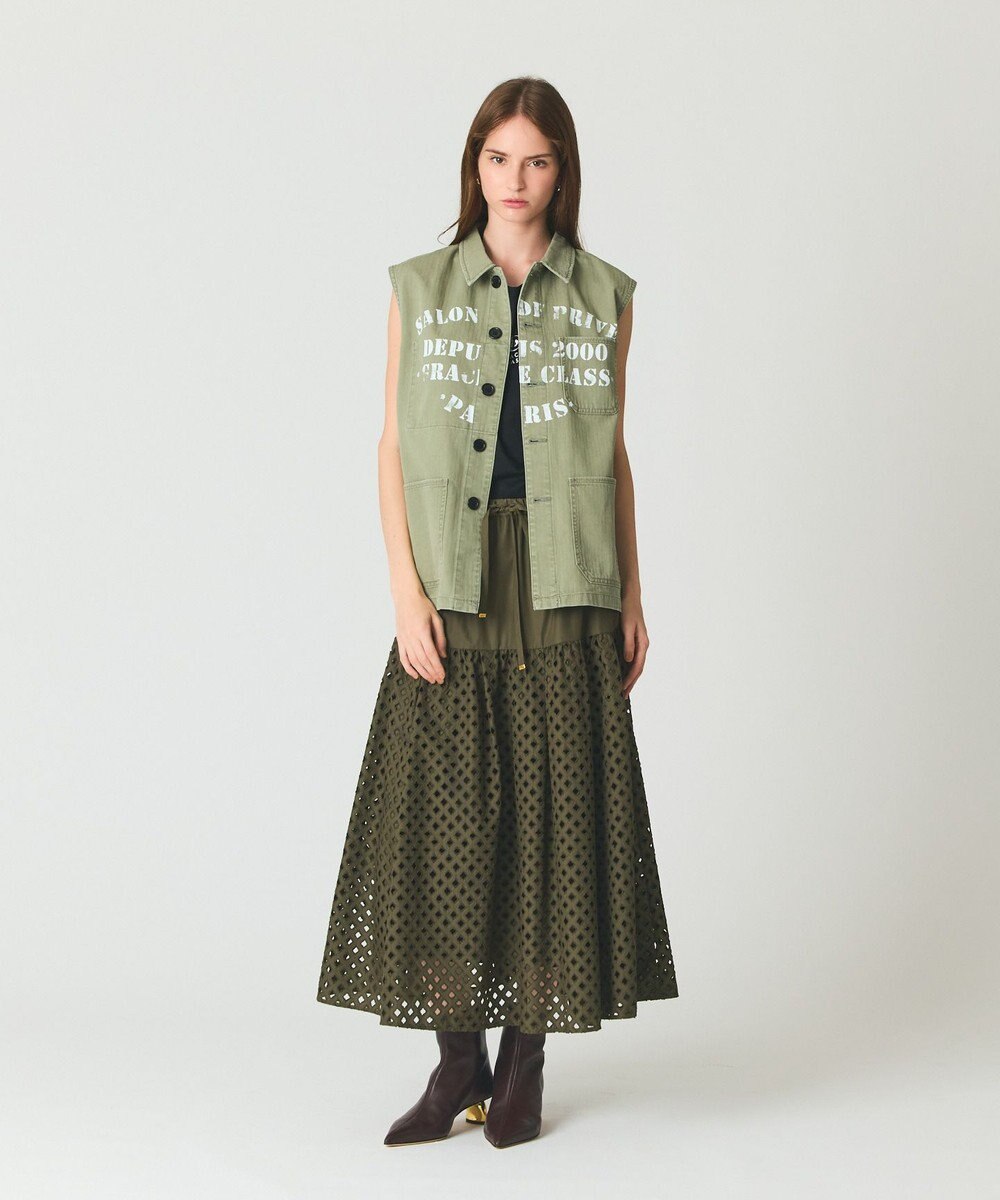 GRACE CONTINENTAL メッシュカットワークスカート 