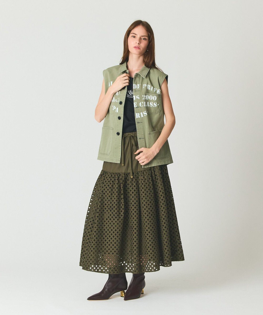 GRACE CONTINENTAL メッシュカットワークスカート 
