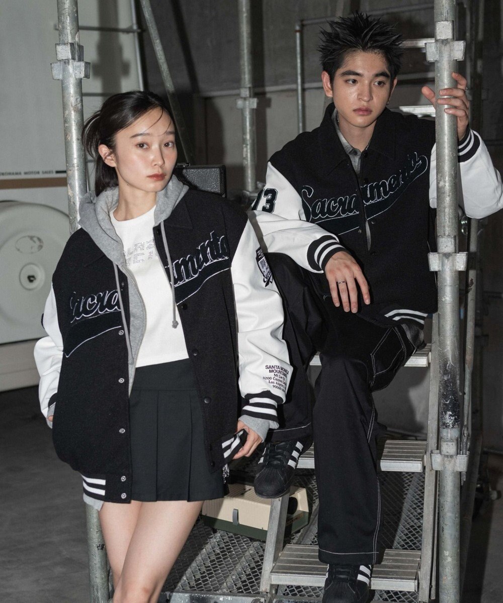 WEGO 【ユニセックス着用ITEM/SMLサイズ展開】メルトンワッペンスタジャン 