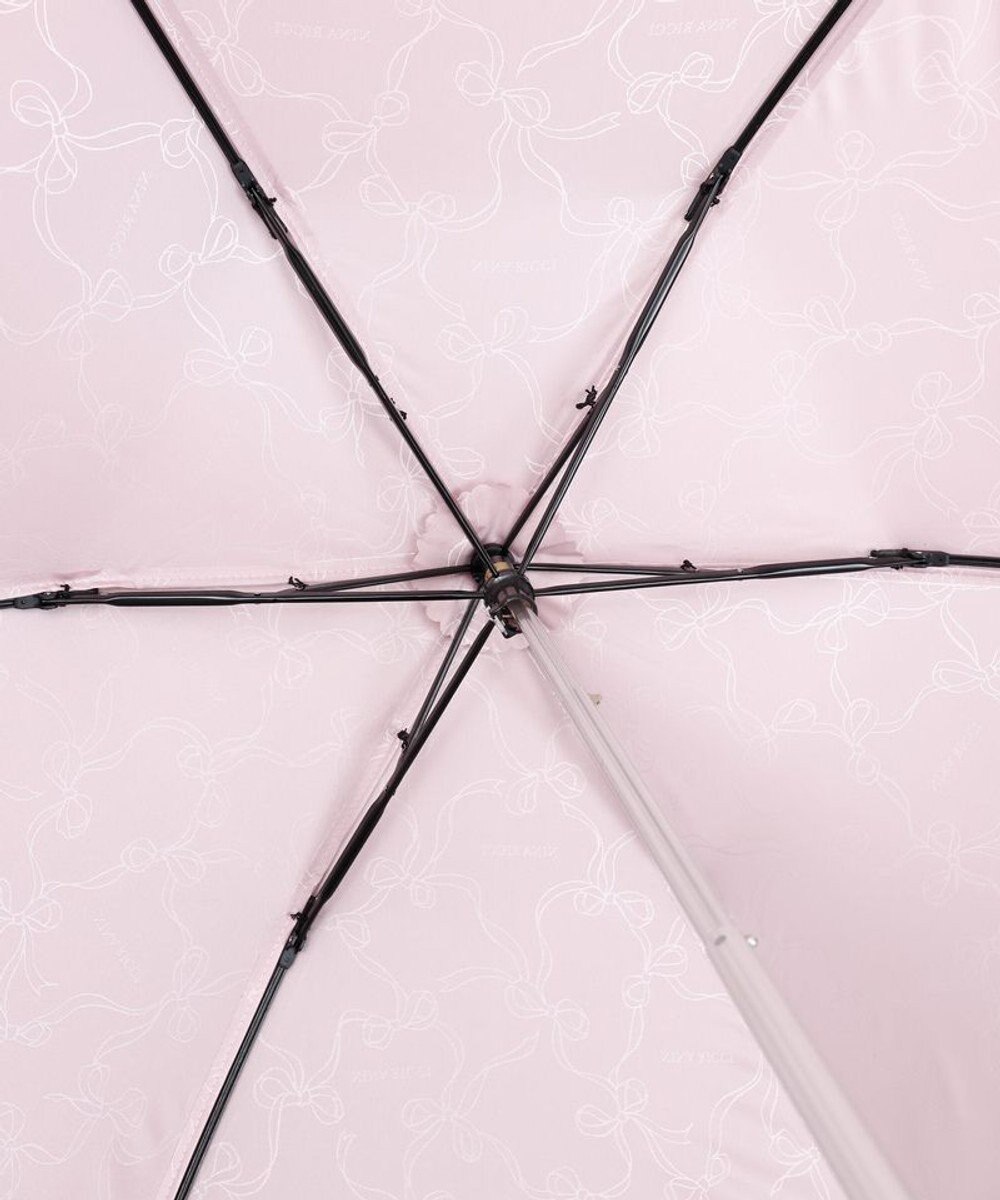 AURORA 【 NINA RICCI（ニナリッチ）】リボン柄無地ジャガード雨傘（折りたたみ傘） 