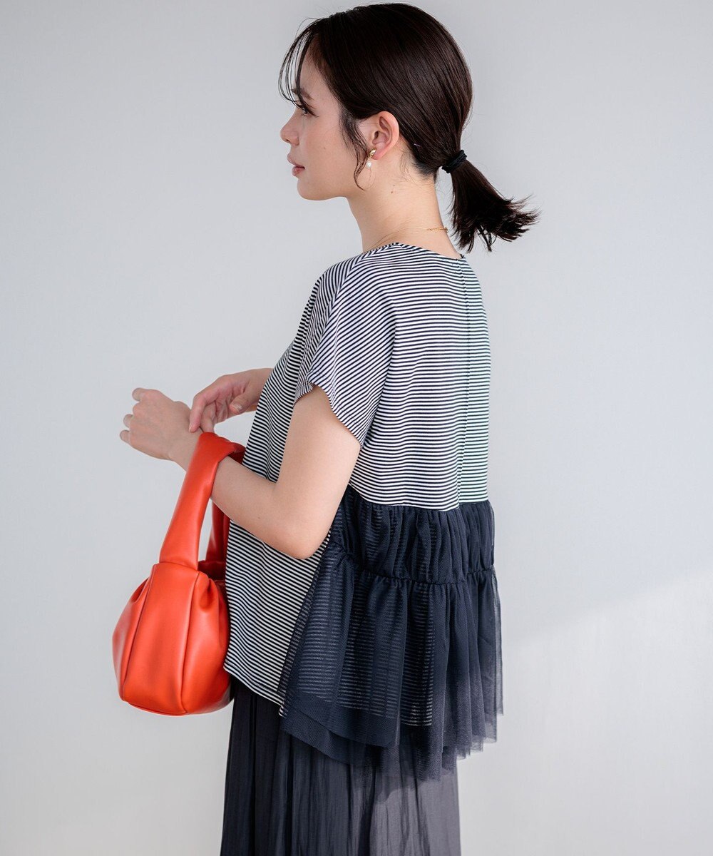 組曲 【先行予約】GIZAコットンチュールコンビ カットソー 