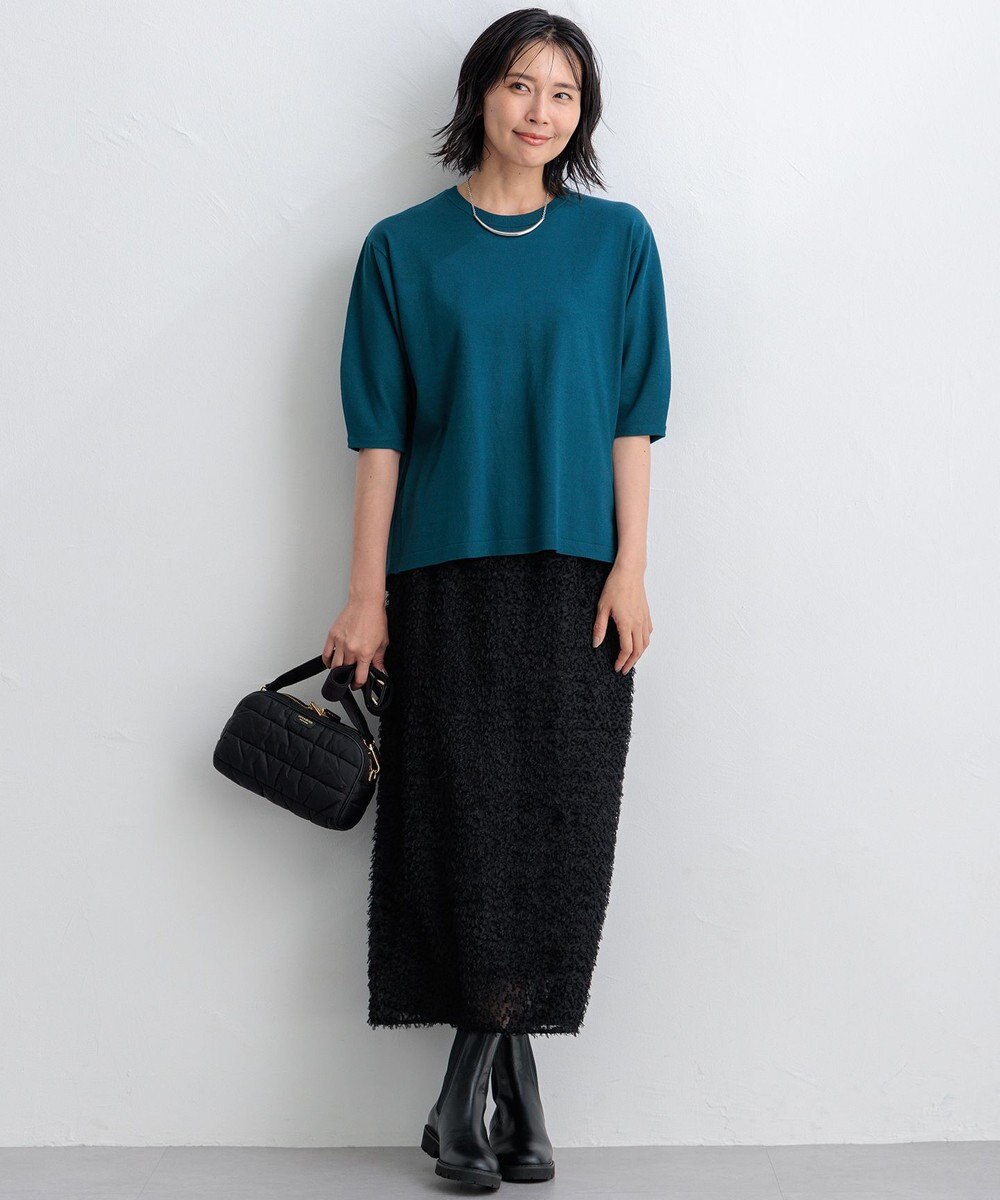 23区 【ご好評につきカラー追加/洗える】ヴィスコースストレッチ バックデザイン ニット 