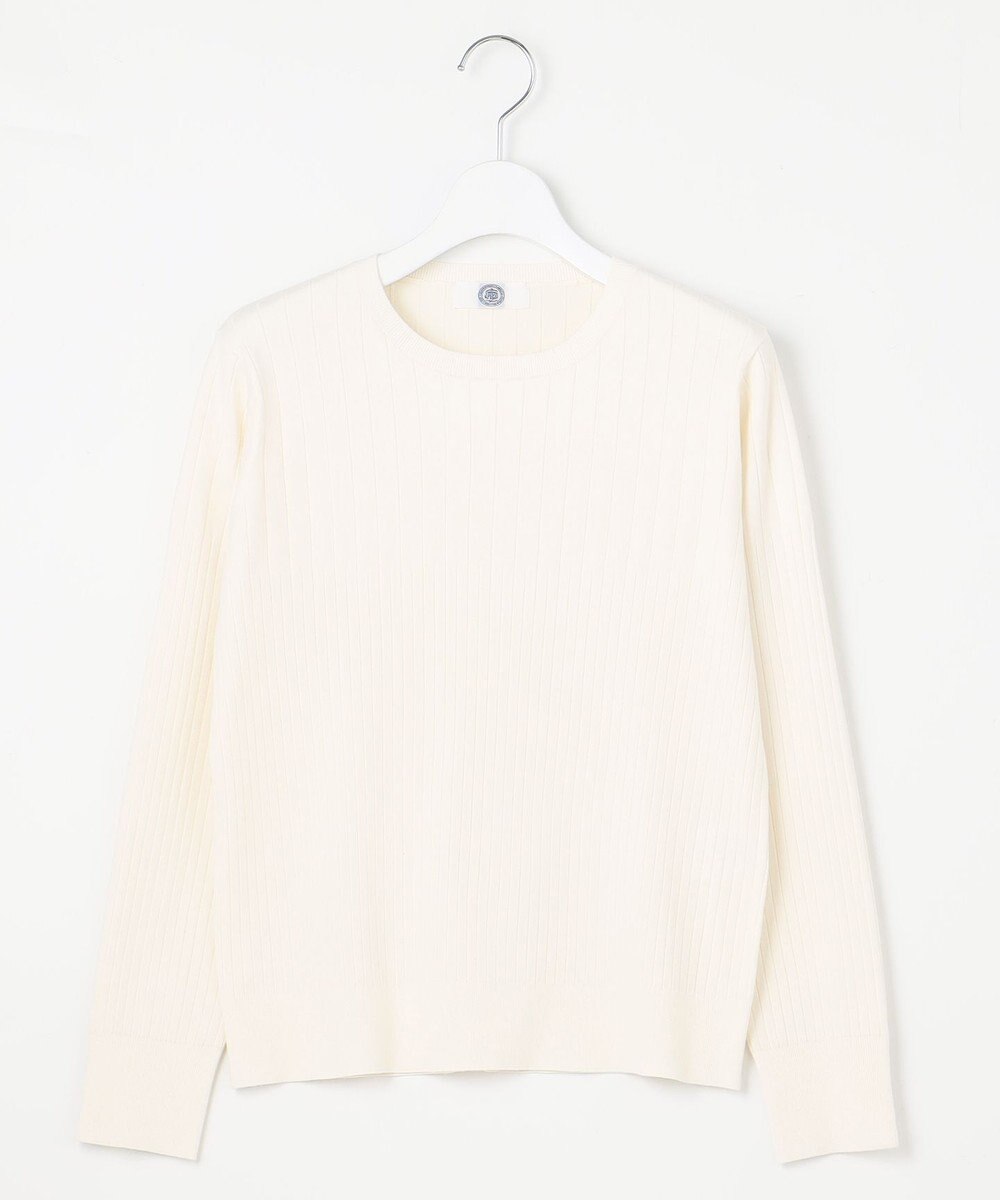 J.PRESS LADIES 【洗える】RAYON STRETCH PLAIN クルーネック ニット 