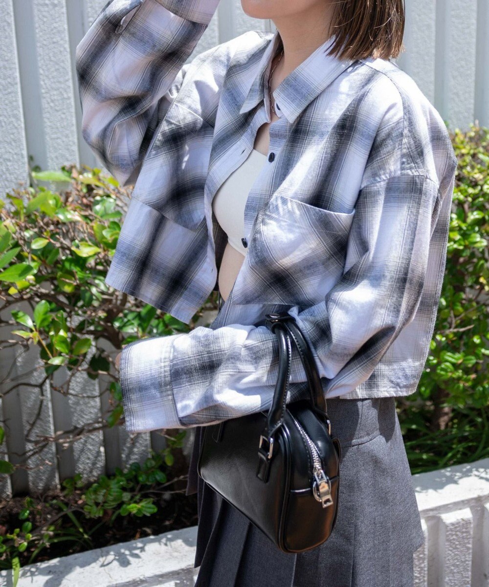 WEGO オンブレチェックショートシャツ 