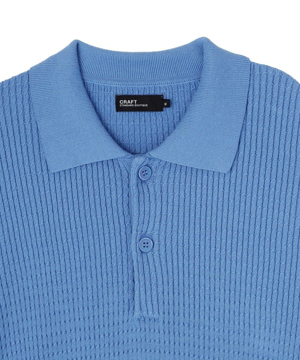 CRAFT STANDARD BOUTIQUE 透かし編み半袖ニットポロシャツ 