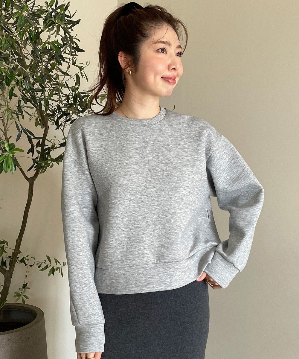 UNFILO L 【WEB限定】BEAUTY FORM JERSEY サイドZIP クロップドプルオーバー 