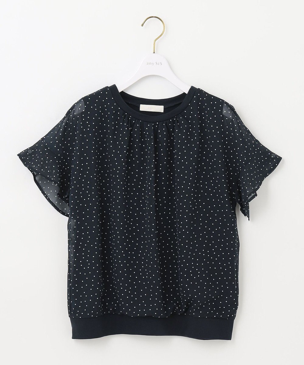 ANY SIS 【洗える】シフォンプリント ブラウス 