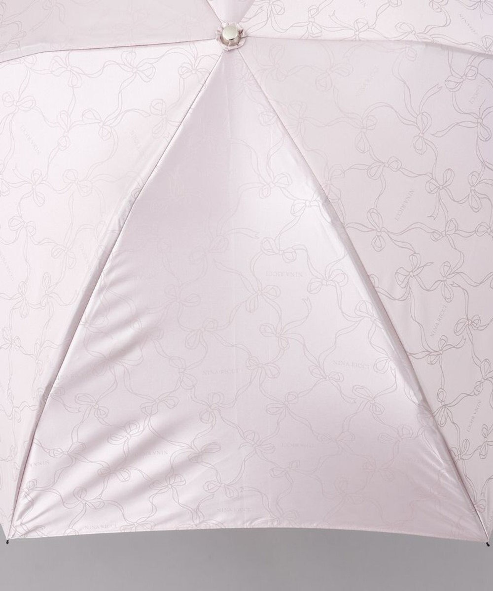 AURORA 【 NINA RICCI（ニナリッチ）】リボン柄無地ジャガード雨傘（折りたたみ傘） 