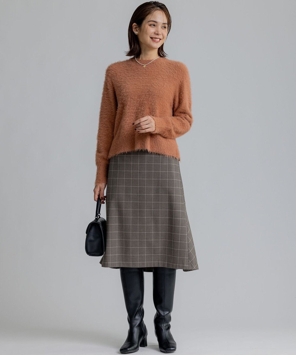 組曲 L 2WAYウォームストレッチ チェックスカート 