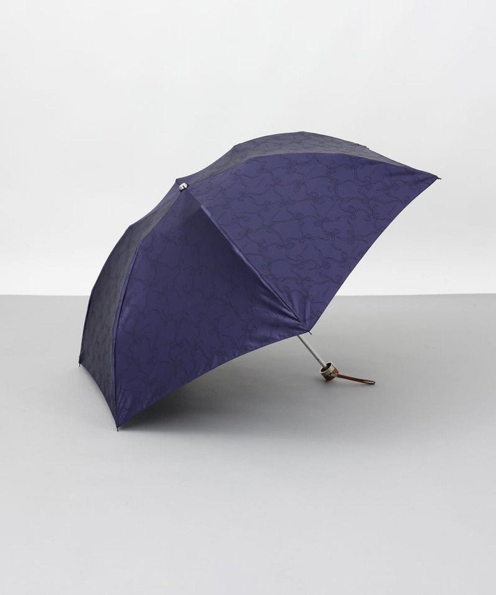 AURORA 【 NINA RICCI（ニナリッチ）】リボン柄無地ジャガード雨傘（折りたたみ傘） 