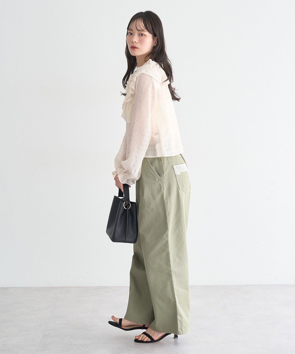 earth music&ecology シアーチェック2wayオフショルブラウス 